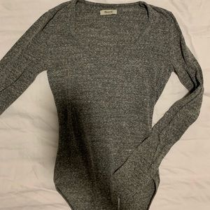 Madewell sweater bodysuit in heather grey